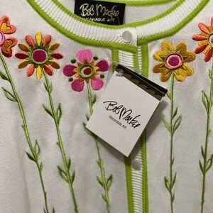 - Bob mackie floral luxury cardigan wearable art
